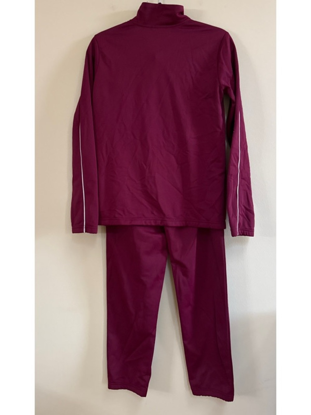 Nike Maroon Track Jacket & Pants Set with White Accents - Picture 4 of 6